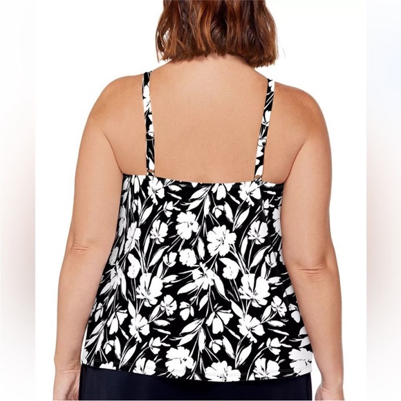 Island Escape Printed Cali Underwire Tankini Swim Top Size 14 - Picture 10 of 10